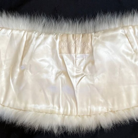 Arctic FOX Fur Stole, Warm Ivory Bridal Shawl, Real Vintage Fur - Picture 4 of 10